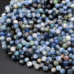 AA Natural Multicolor Blue Green Kyanite Faceted 6mm Rounded Teardrop Briolette Beads 15.5&quot; Strand
