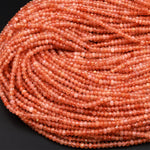 AAA Natural Sunstone Faceted Rondelle Beads 3x2mm 15.5&quot; Strand
