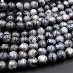 AAA Natural Larvikite 4mm 6mm 8mm 10mm Smooth Round Beads Aka Norway Moonstone Black Labradorite 15.5&quot; Strand