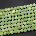 Natural Green Calcite Round Beads 4mm 6mm 8mm 10mm 12mm 15.5&quot; Strand