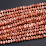 Fiery Natural Sunstone Faceted Rondelle Beads 4mm 5mm 6mm 15.5&quot; Strand