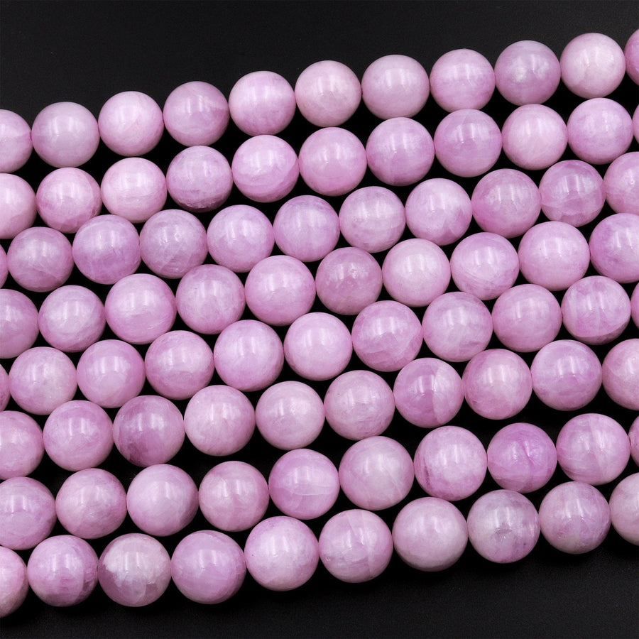 AAA Natural Kunzite 4mm 6mm 8mm 10mm Smooth Round Beads Violet Purple Pink Gemstone Real Genuine Natural Kunzite 15.5&quot; Strand