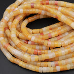 Natural Yellow Aventurine Heishi Beads 4mm 6mm 8mm Thin Disc Rondelle 15.5&quot; Strand