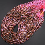 Multicolor Real Genuine Natural Ruby Faceted 4mm Cube Dice Square Beads Micro Faceted Laser Diamond Cut 15.5&quot; Strand