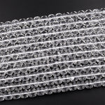 AAA Super Clear Real Genuine Natural Rock Crystal Quartz 6mm 8mm 10mm Faceted Cube Dice Beads 15.5" Strand