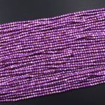 AAA Natural Phosphosiderite 2mm Faceted Cube Beads Micro Cut Gemstone Genuine Lilac Purple Stone 15.5&quot; Strand