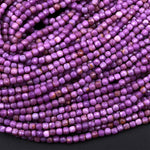 AAA Natural Phosphosiderite 2mm Faceted Cube Beads Micro Cut Gemstone Genuine Lilac Purple Stone 15.5&quot; Strand