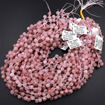 Natural Mauve Pink Rose Quartz From Madagascar Faceted 6mm Rounded Briolette Teardrop Beads Good For Earrings 15.5&quot; Strand