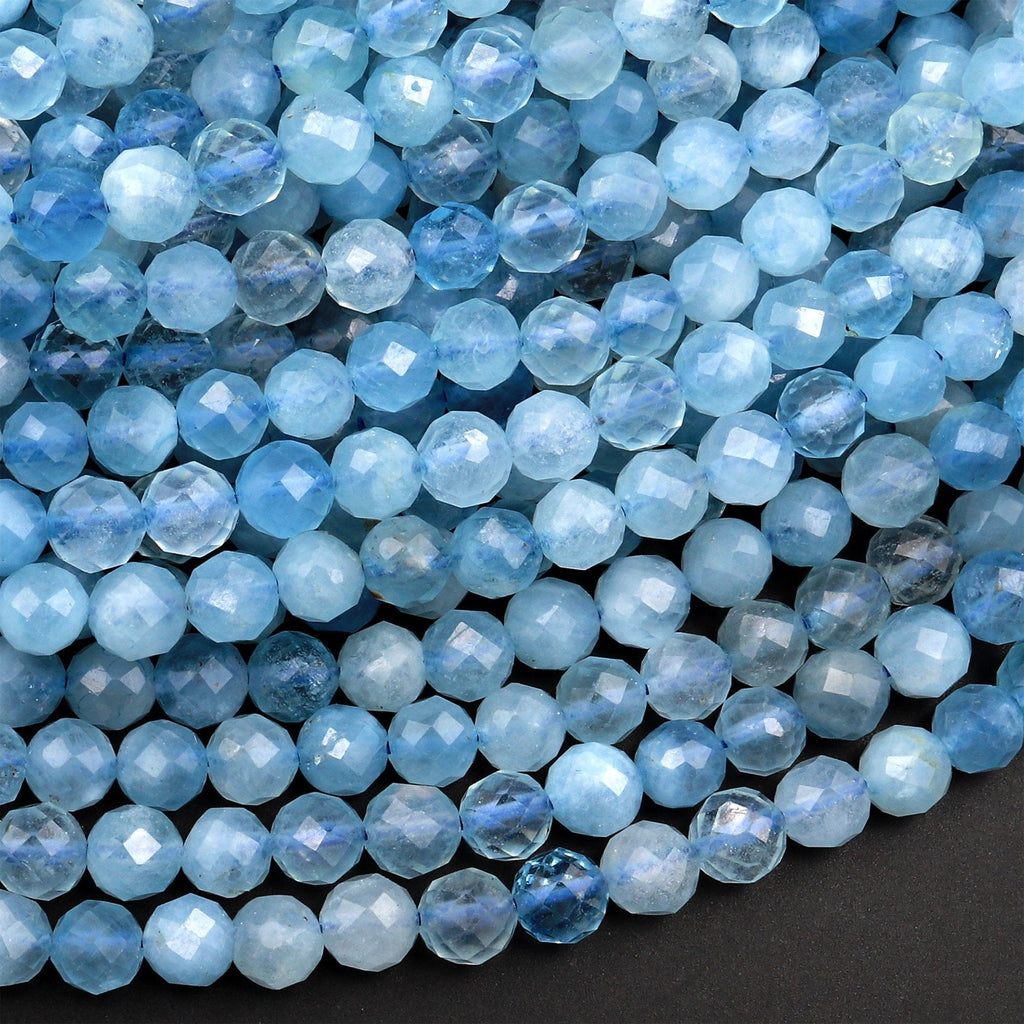 Fine 2x4mm Light Blue Brazilian Aquamarine Gemstone Abacus Loose - Foto 5