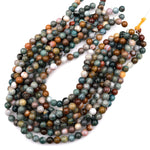 Natural Ocean Wave Jasper Round Beads 4mm 6mm 8mm 10mm 12mm High Quality Round Beads 15.5&quot; Strand