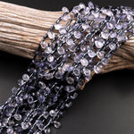 Faceted Natural Light Blue Iolite Teardrop Briolette Beads Real Genuine Iolite Gemstone 15.5&quot; Strand