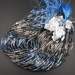 Natural Kyanite 4mm 5mm Round Beads Rare Multicolor Real Genuine Blue Green Kyanite 15.5&quot; Strand