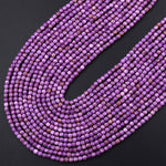 AAA Natural Phosphosiderite 2mm Faceted Cube Beads Micro Cut Gemstone Genuine Lilac Purple Stone 15.5&quot; Strand