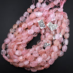 AAA Natural Morganite Beads Smooth Rounded Rectangle Oval Beads High Quality Natural Pink Beryl Aquamarine Gemstone 15.5&quot; Strand