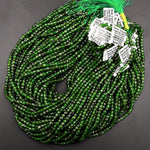 Real Genuine Natural Green Chrome Diopside Faceted 4mm Cube Dice Square Gemstone Beads 15.5&quot; Strand