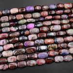 Real Genuine Natural Sugilite Rounded Rectangle Tube Beads From South Africa Richteriste Bustamite 15.5&quot; Strand