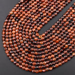 Natural Honey Brown Hessonite Garnet 4mm Faceted Coin Beads 15.5&quot; Strand