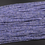 Faceted Natural Tanzanite Round Beads 3mm Micro Laser Cut Real Genuine Gemstone 15.5&quot; Strand