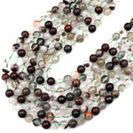 Natural Phantom Quartz Lodalite Beads Smooth 4mm 6mm 8mm 10mm 15.5&quot; Strand