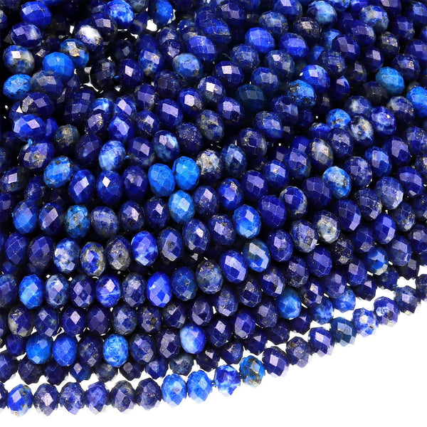 5 Mm X 6 Mm Faceted Rondelle Purple and Clear Glass Beads for