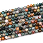 Natural Ocean Wave Jasper Round Beads 4mm 6mm 8mm 10mm 12mm High Quality Round Beads 15.5&quot; Strand