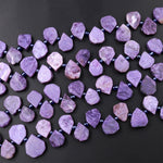 Natural Russian Purple Charoite Teardrop Beads Freeform 15.5&quot; Strand