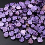 Natural Russian Purple Charoite Teardrop Beads Freeform 15.5&quot; Strand