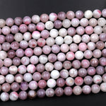 Natural Lilac Rose Lepidolite 4mm 6mm 8mm 10mm Round Beads 15.5&quot; Strand