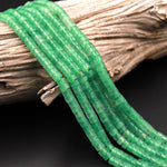 Natural Green Aventurine 4mm Heishi Rondelle Beads 15.5&quot; Strand