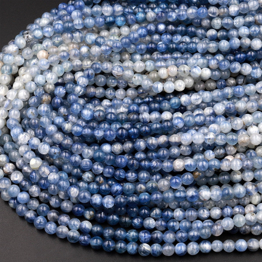Natural Kyanite 4mm Round Beads Rare Multicolor Real Genuine Kyanite 15.5&quot; Strand