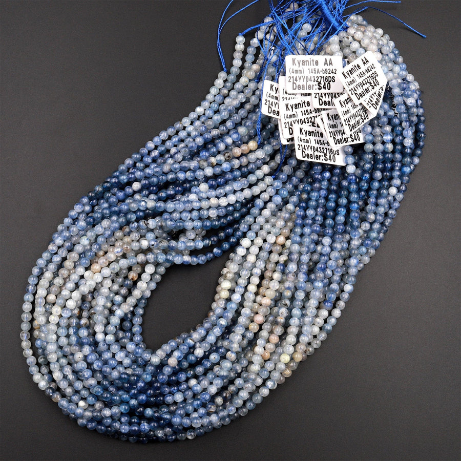 Natural Kyanite 4mm Round Beads Rare Multicolor Real Genuine Kyanite 15.5&quot; Strand