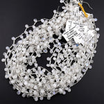 Faceted Natural Rainbow Moonstone Teardrop Briolette Beads 15.5&quot; Strand