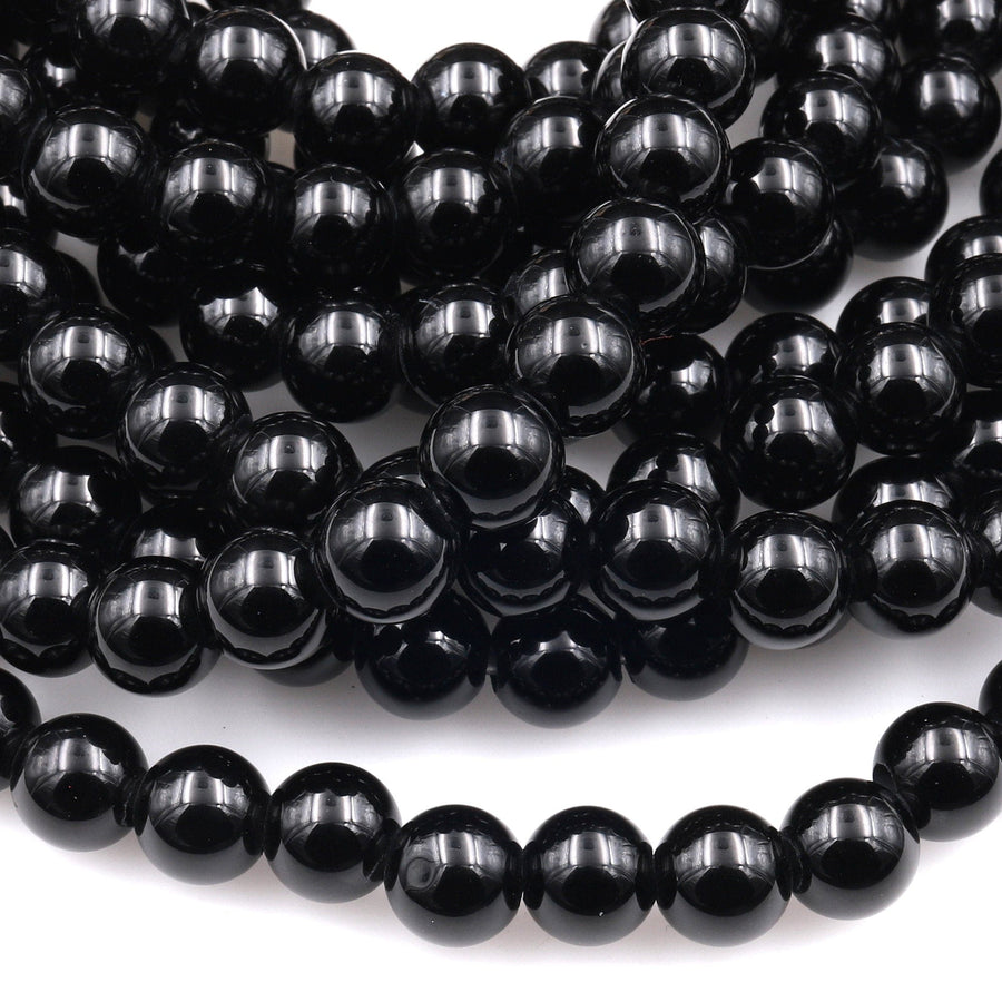 Large Hole Beads 2.5mm Drill Natural Onyx 8mm 10mm Round Beads 8&quot; Strand