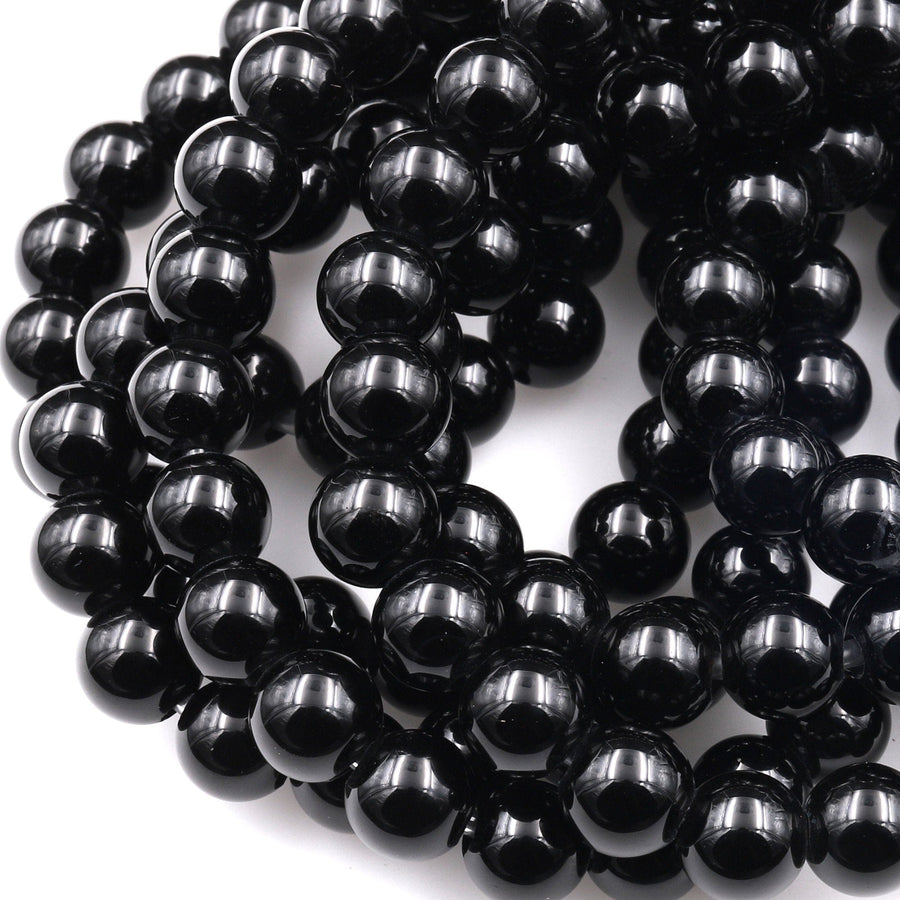Large Hole Beads 2.5mm Drill Natural Onyx 8mm 10mm Round Beads 8&quot; Strand