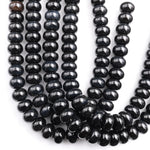 Large 16mm Natural Black Onyx Rondelle Beads High Quality Natural Black Gemstone 15.5&quot; Strand