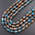 Impression Jasper Teardrop Beads Aka Copper Turquoise Jasper Vertically Drilled 15.5&quot; Strand