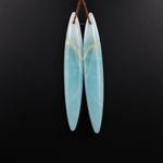 Super Long Oval Marquise Earring Pair Matched Gemstone Natural Sea Blue Green Amazonite Beads