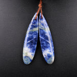 Natural Multicolor Orange Sodalite Teardrop Earring Pair Drilled Cabochon Matched Gemstone Beads