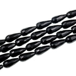 AAA Faceted Natural Black Onyx Teardrop Beads 9x6mm 12x8mm 16x8mm Good For Earrings Natural Black Gemstones 15.5&quot; Strand