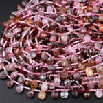 Faceted Natural Pink Spinel Teardrop Briolette Beads Real Genuine Colorful Multicolor Spinel Gemstone 15.5&quot; Strand