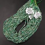 Real Genuine Natural Green Emerald Gemstone Faceted 4mm Round Beads Laser Diamond Cut Gemstone May Birthstone 15.5&quot; Strand