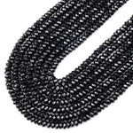 AAA Faceted Natural Black Onyx Rondelle Beads Faceted 6mm 8mm 10mm High Quality Natural Black Gemstone 15.5&quot; Strand