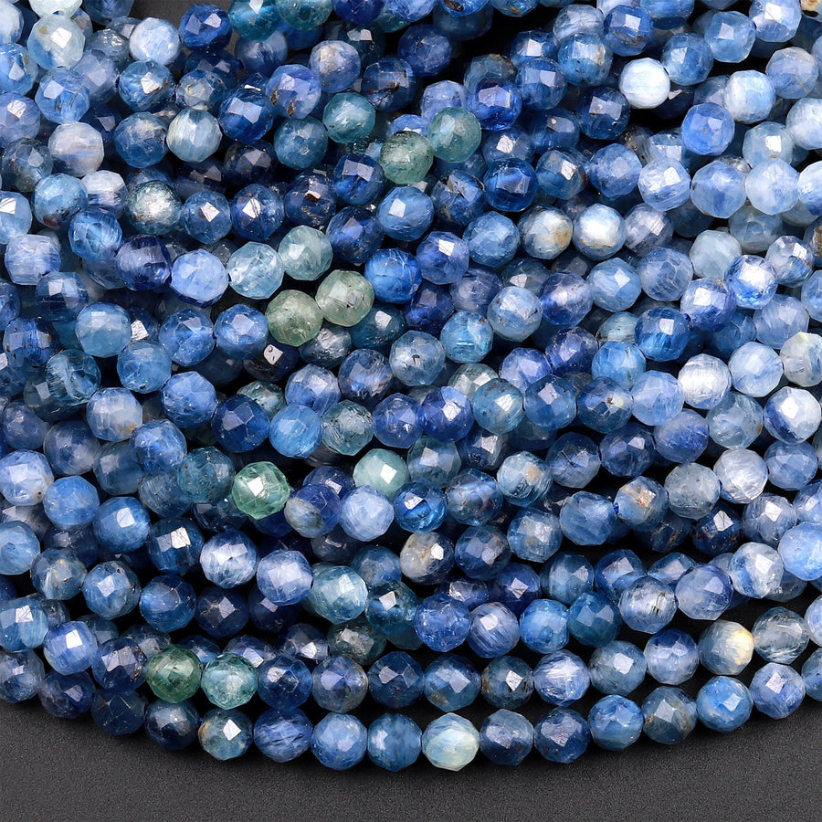 AAA Natural Multicolor Green Blue Kyanite 4mm Round Beads 15.5&quot; Strand