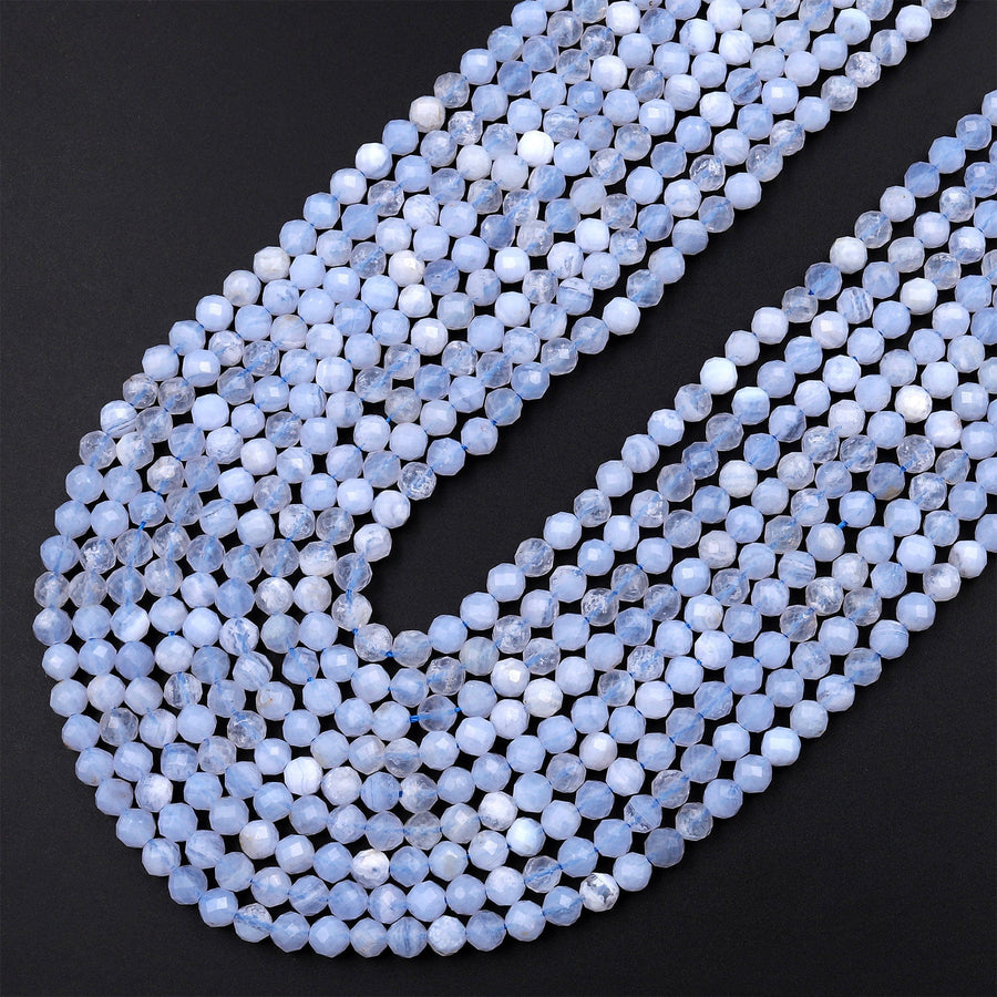 Gfsdjalkj Blue Lace Agates Stone Chalcedony Round Spacer Gfsdjalkj Blue Lace Agates Stone Chalcedony Round Spacer