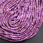 AA Natural Phosphosiderite Faceted 4mm 5mm Rondelle Beads Micro Laser Cut Lilac Purple Gemstone 15.5" Strand