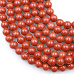 Large Hole Beads 2.5mm Drill Natural Red Jasper 8mm 10mm Round Beads 8&quot; Strand