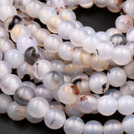 Large Hole Beads 2.5mm Drill Natural Montana Agate 8mm 10mm Round Beads 8&quot; Strand