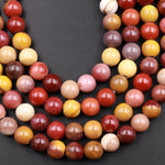 Large Hole Beads 2.5mm Drill Natural Mookaite 8mm 10mm Round Beads 8&quot; Strand