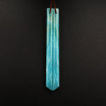 Super Long Linear Spike Earring Pair Matched Gemstone Natural Sea Blue Green Amazonite Beads With Beveled Edge