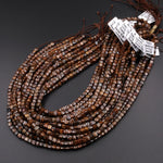 Faceted 5mm Bronzite Cube Beads Dazzling Natural Gemstone 15.5" Strand